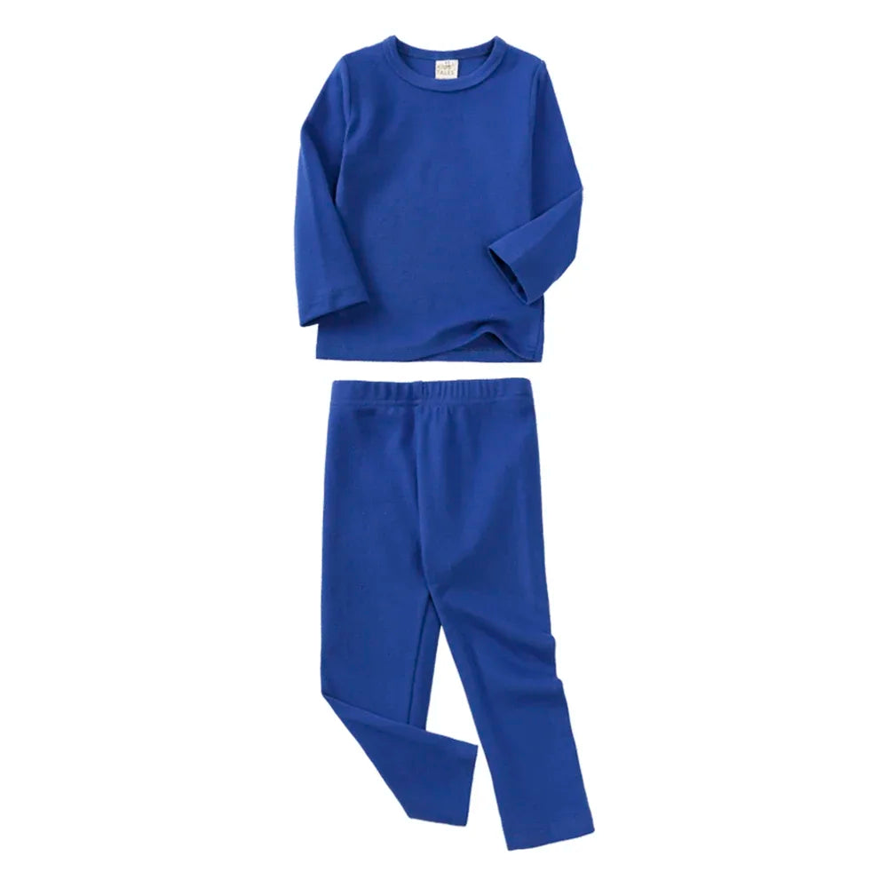 Kids Tales Unisex Cotton Pajama Set - Long Sleeve Solid Sleepwear