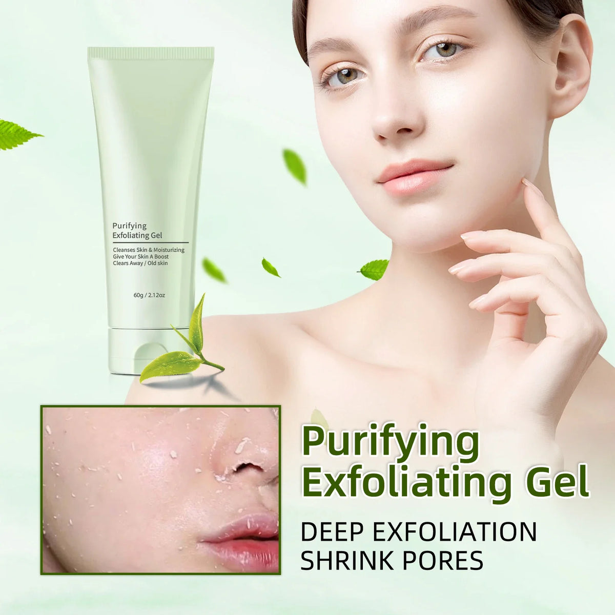 Facial Exfoliating Gel - Deep Cleansing & Blackhead Remover