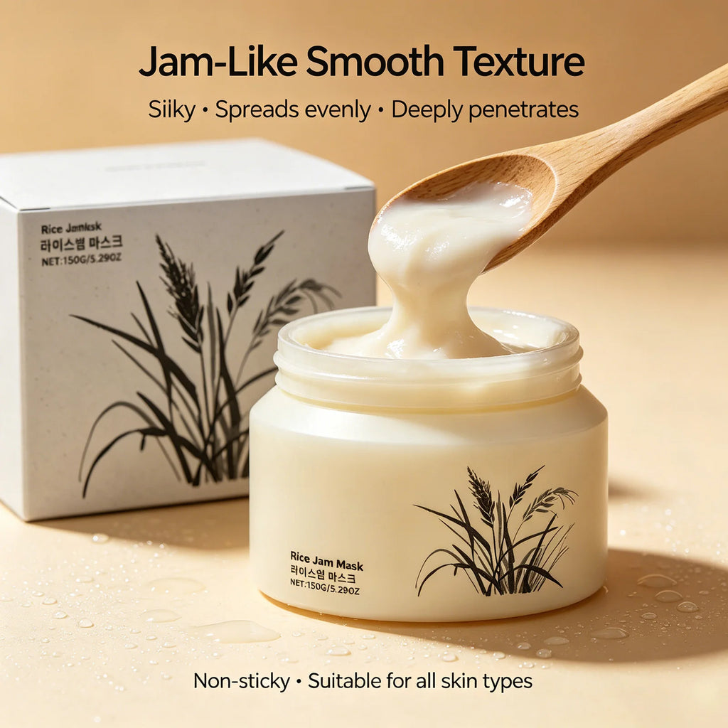 Korean Rice Jam Mask Deep Cleansing & Hydrating Mask Brightening & Firming Treatment for Smooth, Glowing Skin K-Beauty Face Care