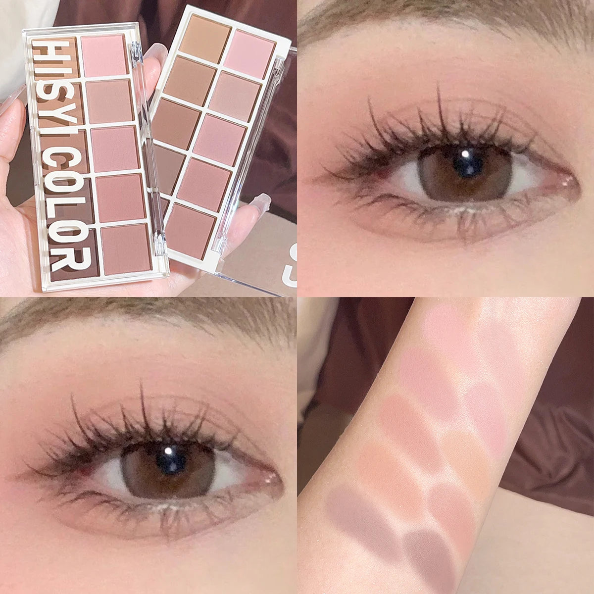 10-Color Eyeshadow Palette - Matte and Shimmer Milk Tea Tones