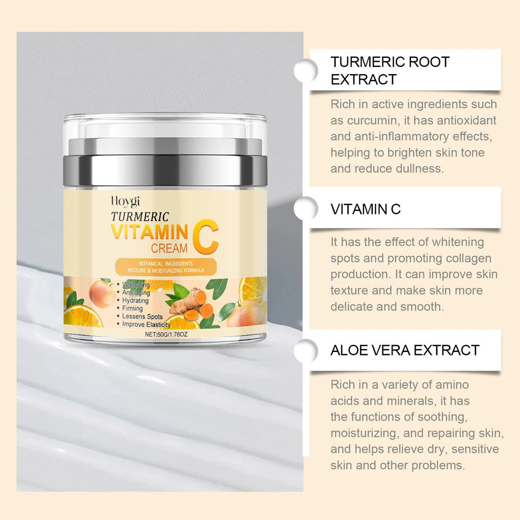 Turmeric Cleanser Oil Control Dark Spot Removal Anti Acne Deep Cleansing Shrink Pore Brightening Moisturizing Vitamin C Cream