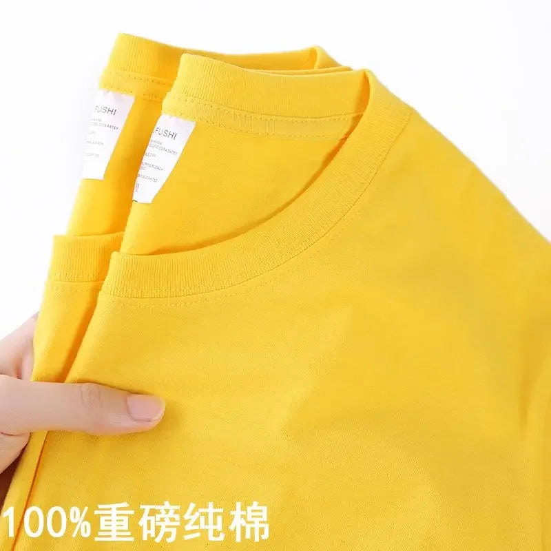 100% Cotton Short-Sleeve T-Shirt - Casual O-Neck Unisex Tee