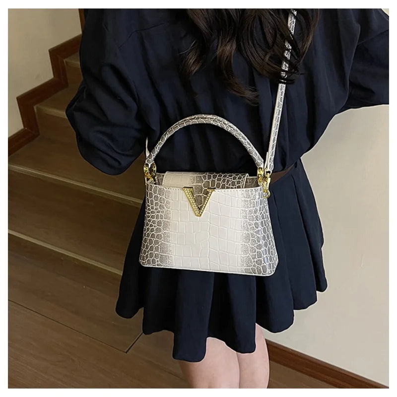2025 New PU Pattern Leather Women Handbags Luxury Fashion Small Shoulder Messenger Bag Portable Crossbody Shell Bags