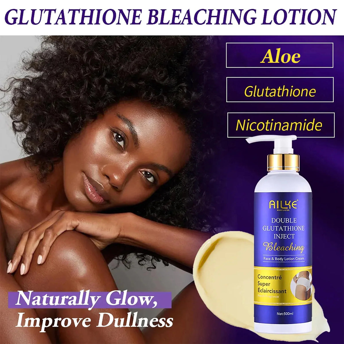 AILKE 5-in-1 Glutathione Skin Whitening Care Set for Face and Body