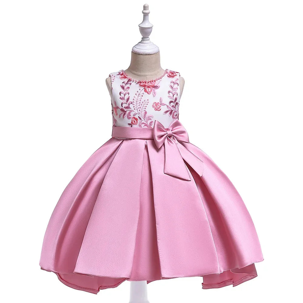 Summer Flower Girls Dress Princess Wedding Party Dresses Children Kids Prom Gown Vestidos Baby Christmas Children Clothing