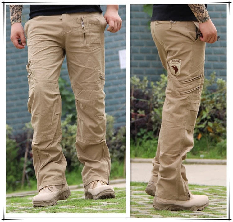 2026 Men's Cargo Pant Cotton Outdoors Tactical Pant Men Vintage Camo Green Work Many Pocket Cotton Camouflage Black Trouser