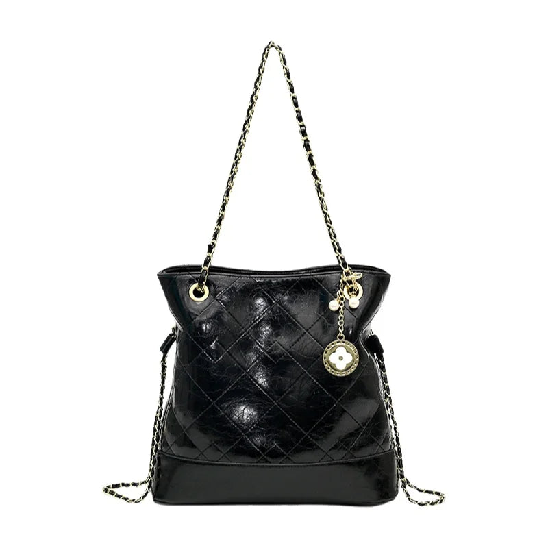 Elegant Korean Minimalist Bucket Bag Shoulder Crossbody Underarm Bag Design Sensation Luxury Fashion City Simple Style PU Mat...