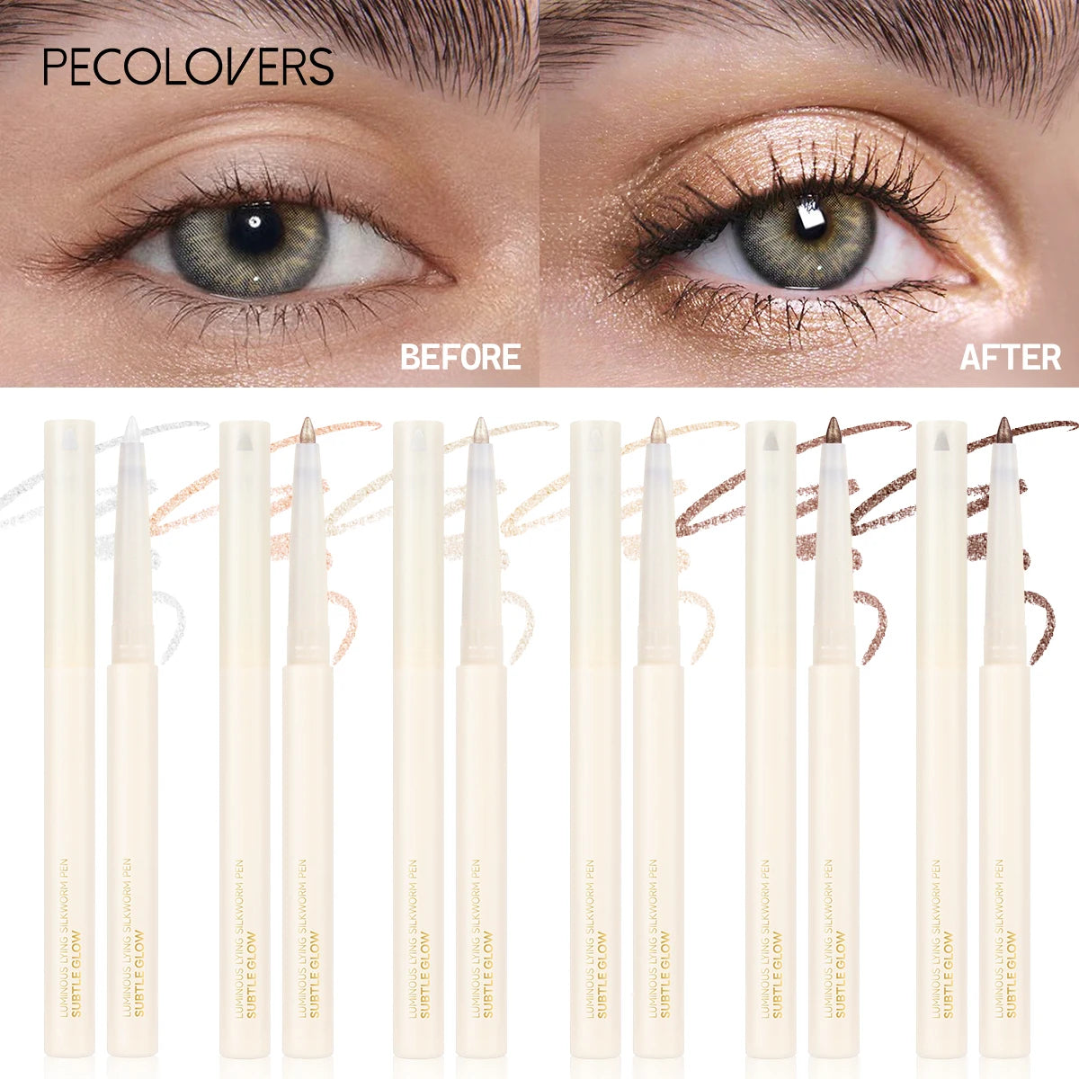 1 pc Smooth Nib Lying Silkworm Pen, Waterproof and Long-Lasting, Multi-Functional Lying Silkworm Pen, Eye Cosmetics