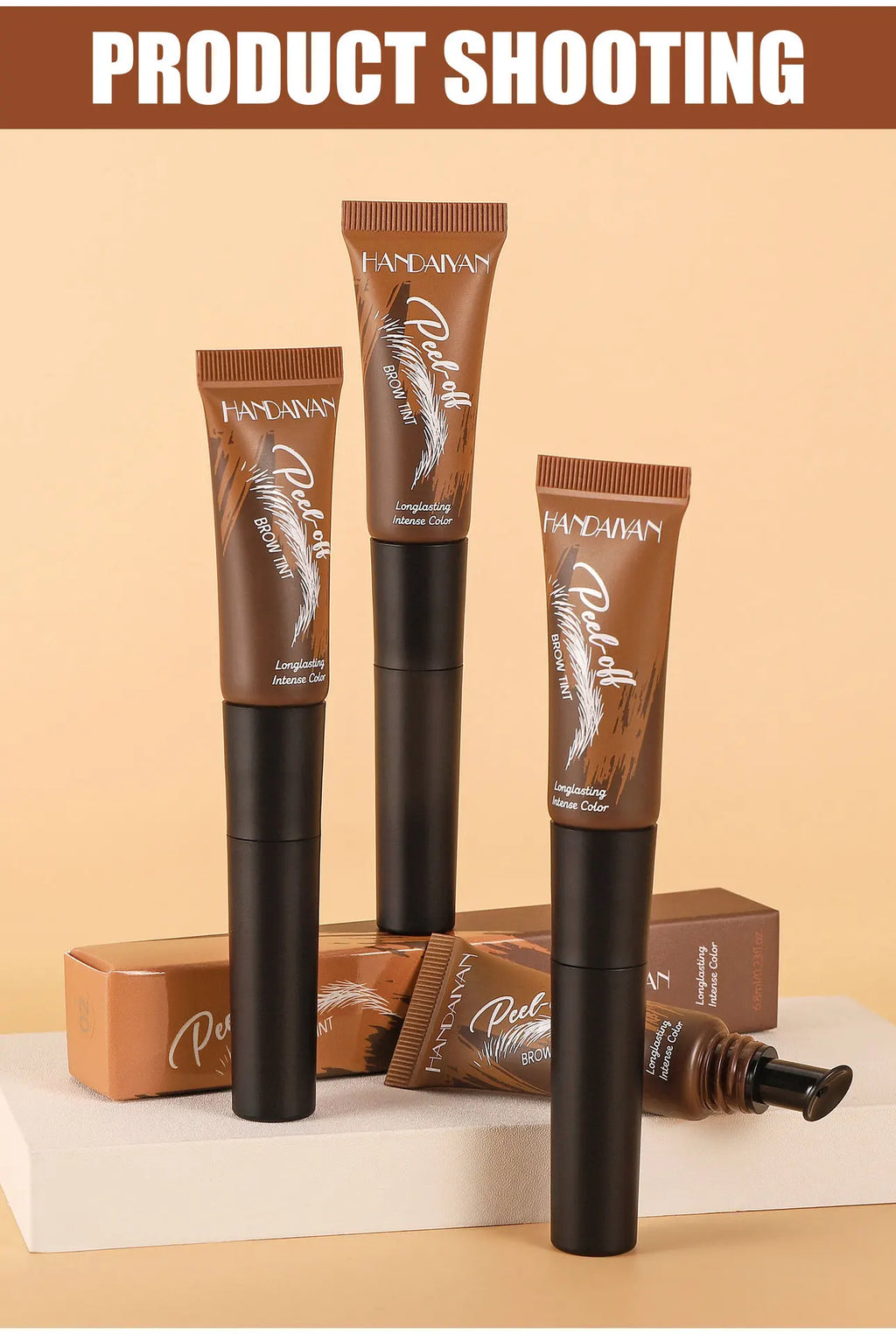 Eyebrow Tattoo Tint Semi Permanent Brow Tint Long-lasting Waterproof Natural Brown Liquid Eye Enhancers Brow Tattoo with Brush
