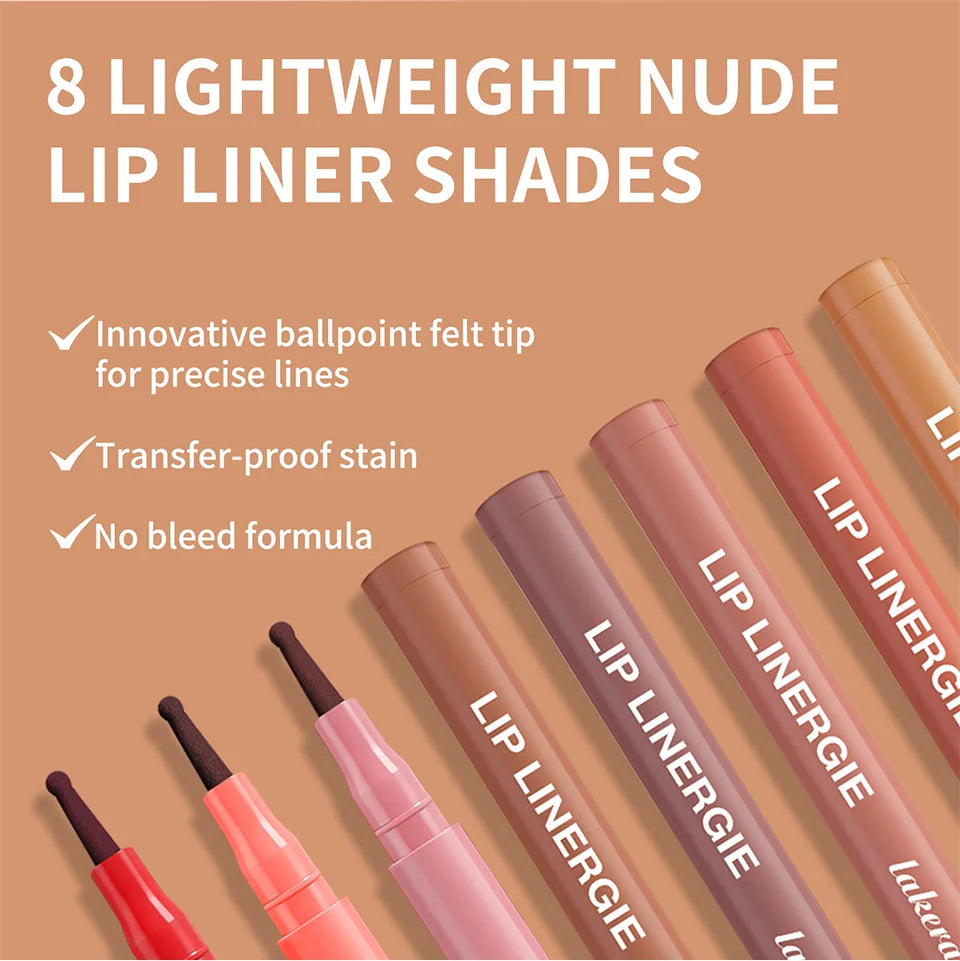 Waterproof Lip Liner Stain Lip Lingerie Long Lasting 8 Colors Transfer Proof Smudge Resistant Color No Bleed Formula  Cosmetics