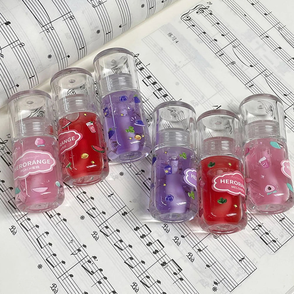 HERORANGE Fruit Flavored Lip Oil Moisturizing Lip Balm Lip Gloss Lip Primer Lip Care Makeup