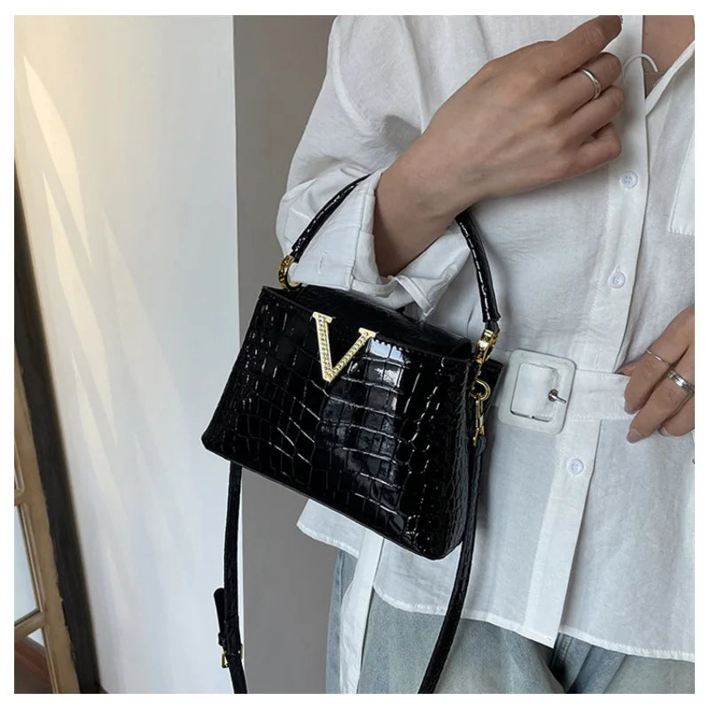 2025 New PU Pattern Leather Women Handbags Luxury Fashion Small Shoulder Messenger Bag Portable Crossbody Shell Bags