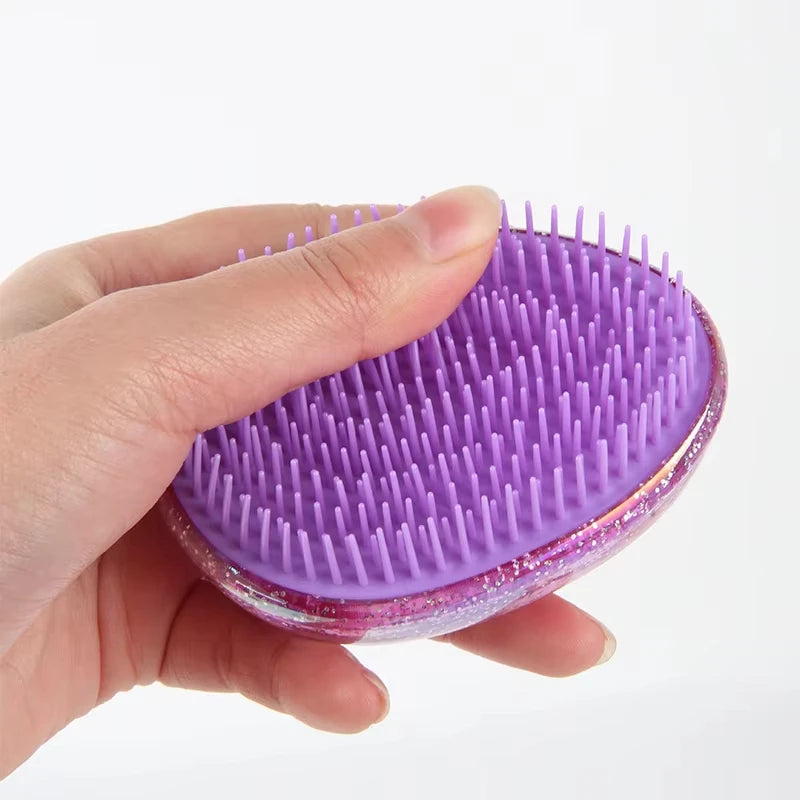 1PCS Portable Egg Shape Detangling Hair Comb Soft Scalp Massage Hairbrush Shining Beauty Styling Tool for Salon