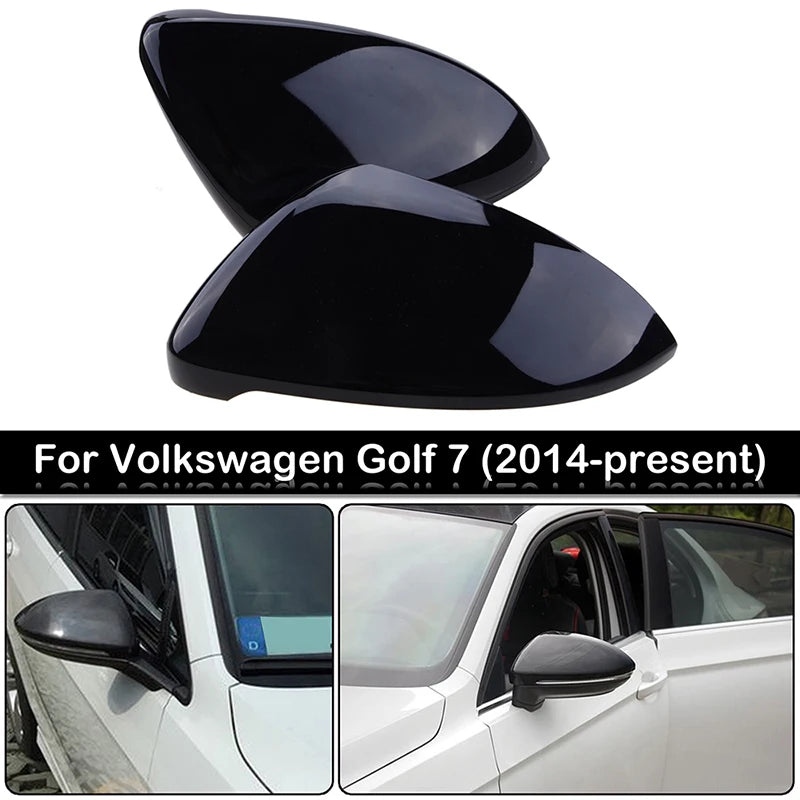 Rhyming Glossy Black Rearview Mirror Cover Side Mirror Caps Car Accessories Fit For VW Golf 7 MK7 MK7.5 GTI R GTE GTD 2013-2020
