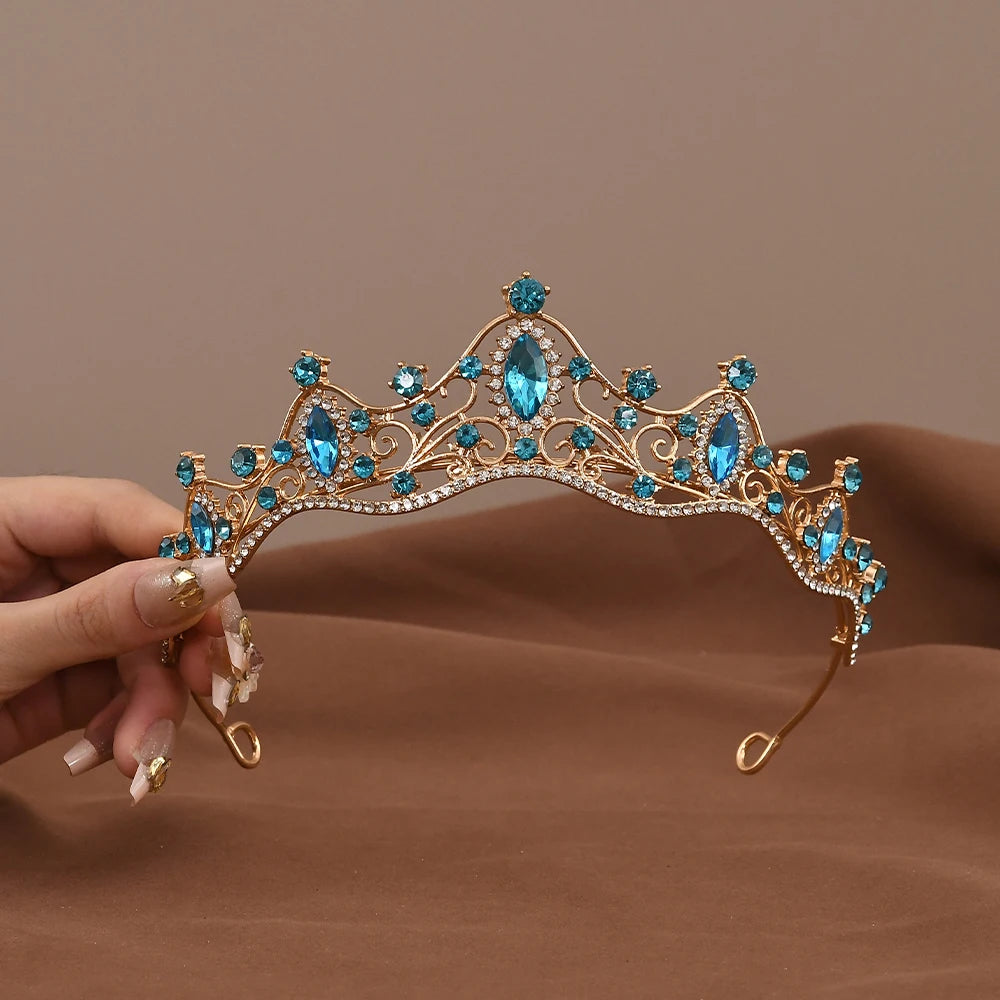 Princess Queen Vintage Baroque Crystal Crown Rhinestone Tiara For Women'S Bridal Weeding Prom Jewelry Hair Accessories