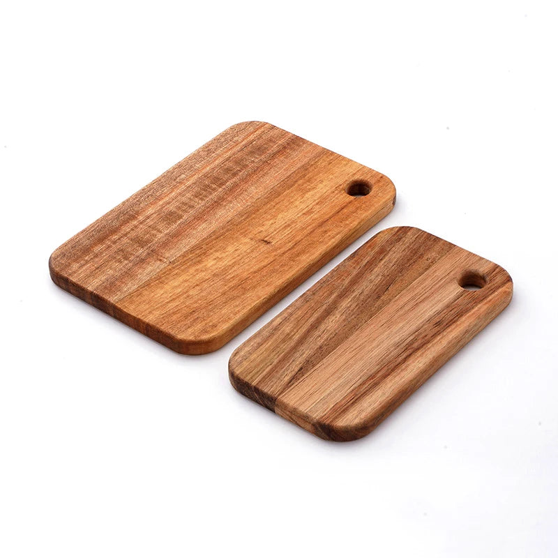 Acacia Wood Cutting Board with Hanging Hole, Portable Lightweight Chopping Board, Reversible Serving Tray for Kitchen Camping