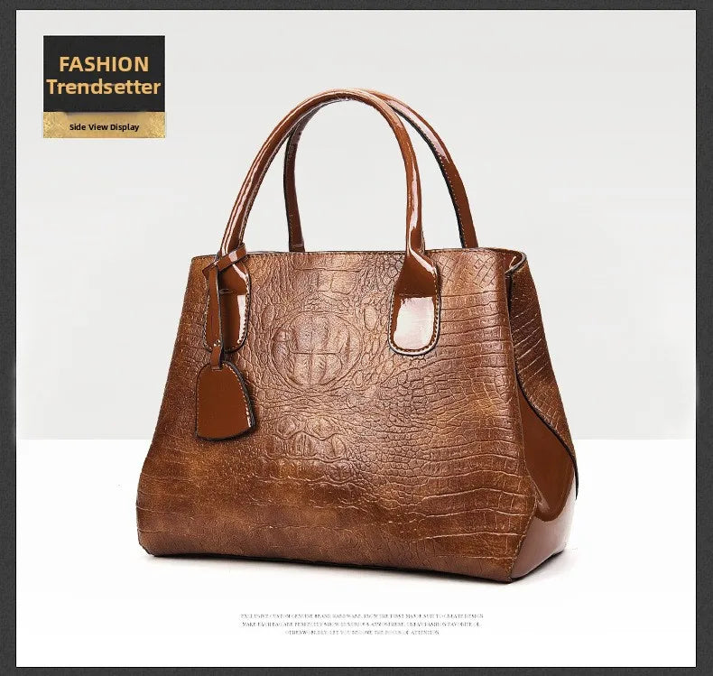 Fashionable Alligator Pattern Women's Handbag Hot Sale Of The Season New Large Versatile Single Shoulder Handbag Ladies Purse...