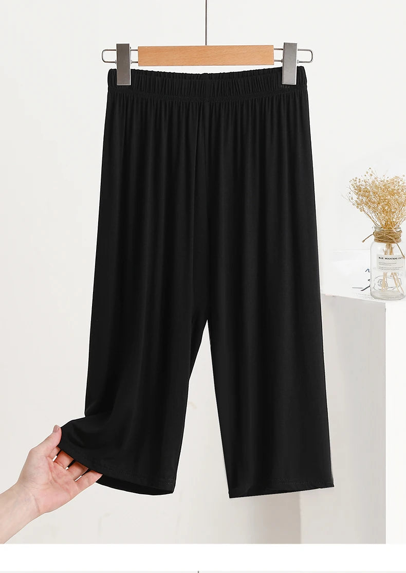 Modal Loose Sporty Summer Sleepwear Women's Casual Pants Straight Leg Wide Leg Big Size Thin Short Shorts Home Comfortable