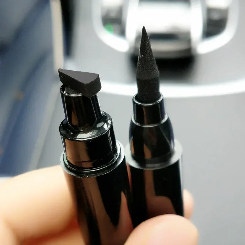 1pcs Big Double-headed seal eyeliner Waterproof and quick-drying black liquid eyeliner small lash glue pen Eye makeup cosmetic