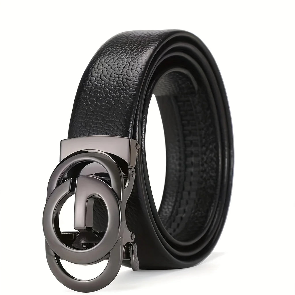Men's Business Belt - Genuine High Quality Alloy Automatic Buckle Belt, Fashionable Buckle Fashionable Luxury Casual Belt