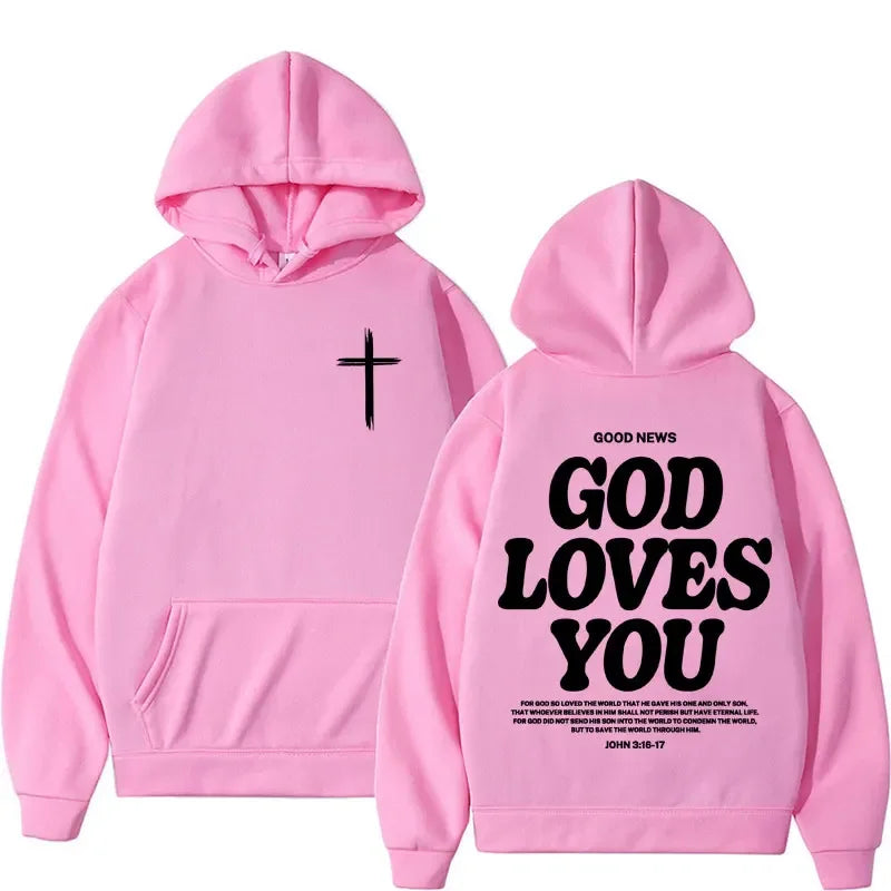 Christian Bible Verse Graphic Fleece Hoodie - Unisex Vintage Style