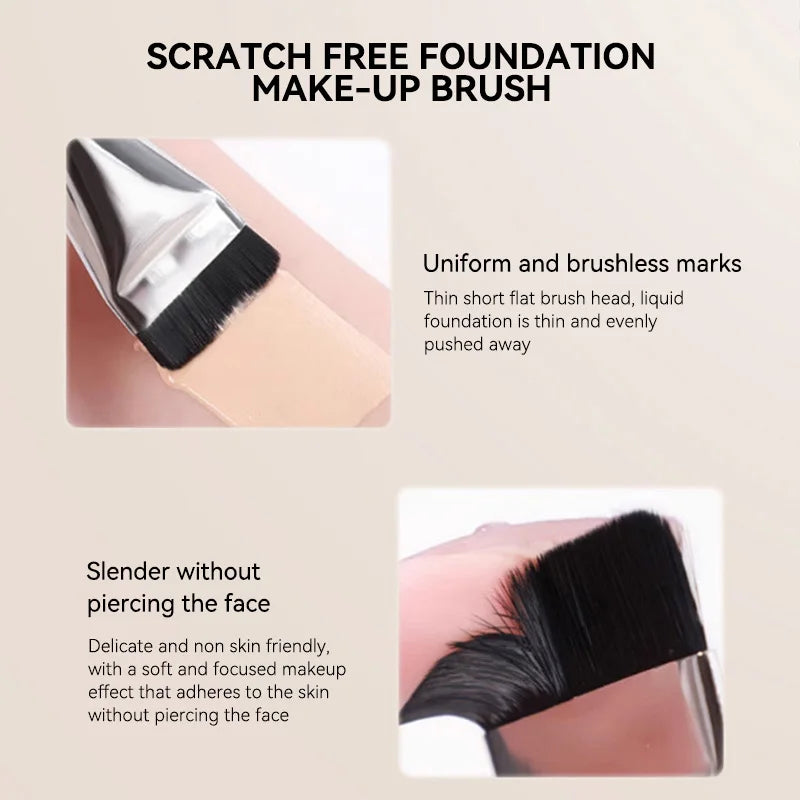 GECOMO two-headed one-word foundation brush, no foundation, no trace light mask brush, fast powder on makeup, beauty tools