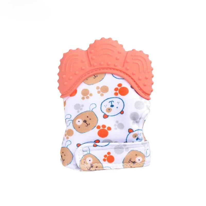 Cartoon Printed Baby Teether Mittens Chewing Gloves For Children & Babies Teethers Anti Eating Hand Teething Toys Baby Stuff
