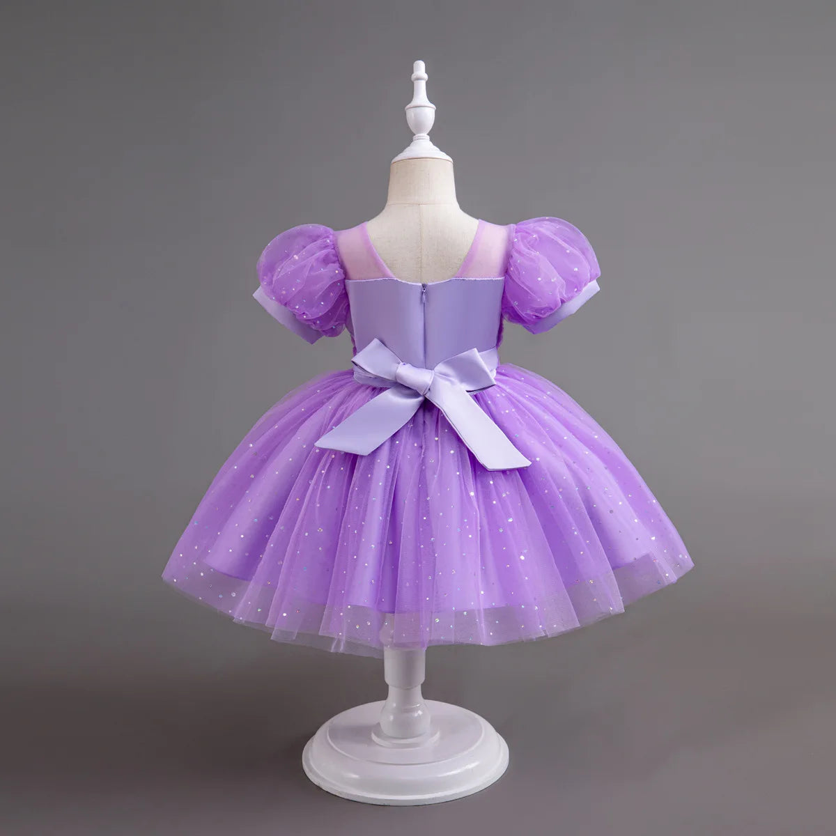 HETISO Pearls Bowknot Kids Girls Dresses Summer Tulle Vintage Elegant Princess Party Gown Children's Gift