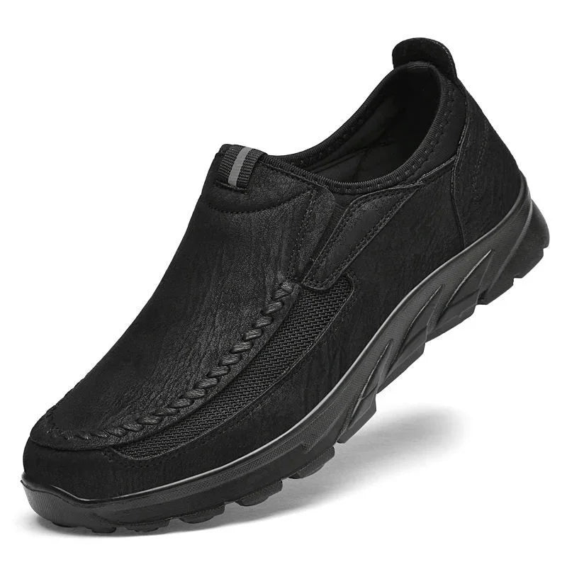 PUAMSS Men's Slip-On Loafers | Breathable Leather Casual Shoes
