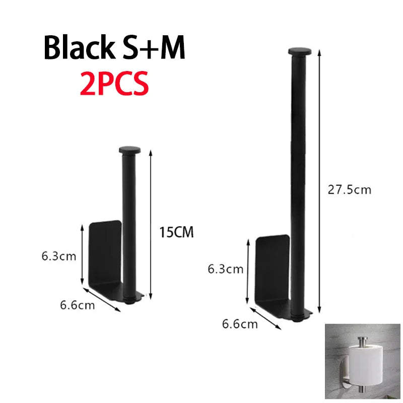 Toallero de cocina de acero inoxidable, soporte para papel de cocina, organizador debajo del fregadero, estante de almacenamiento alargado, accesorios para fregadero SNJ007