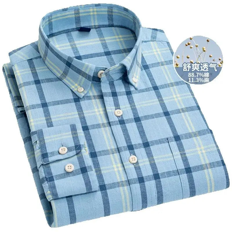 cotton linen Shirts Longsleeve Shirt for Men clothing pure colored Casual hemp shirt camisa masculina mens dress shirts