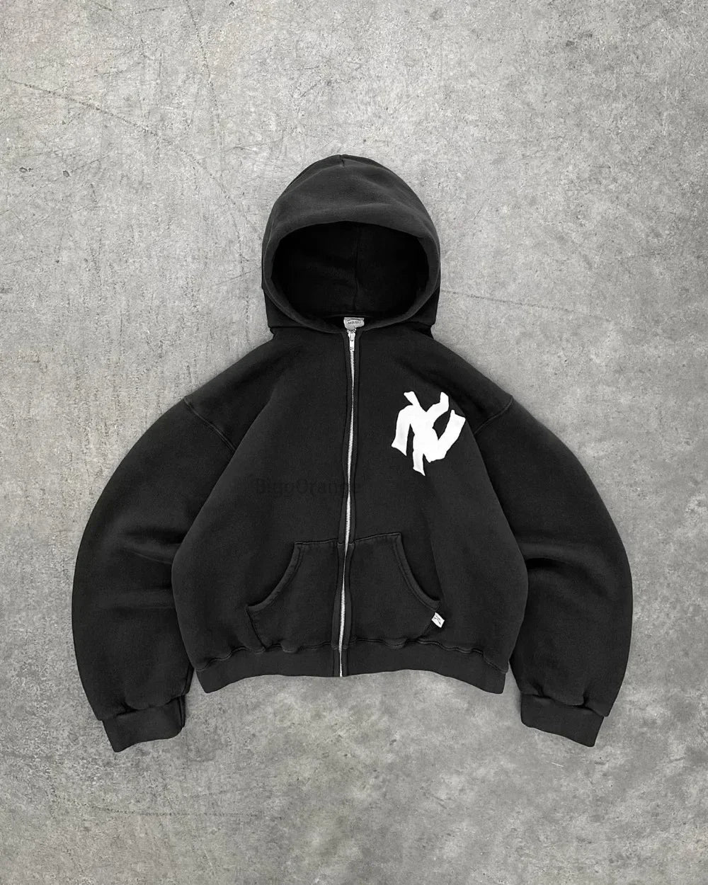 Y2K Harajuku Fashion Letter Pattern Printed Hooded Sweatshirt Hip Hood Casual Loose Men And Women'S Oversized Zipper Sweatshirt