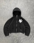 Y2K Harajuku Fashion Letter Pattern Printed Hooded Sweatshirt Hip Hood Casual Loose Men And Women'S Oversized Zipper Sweatshirt