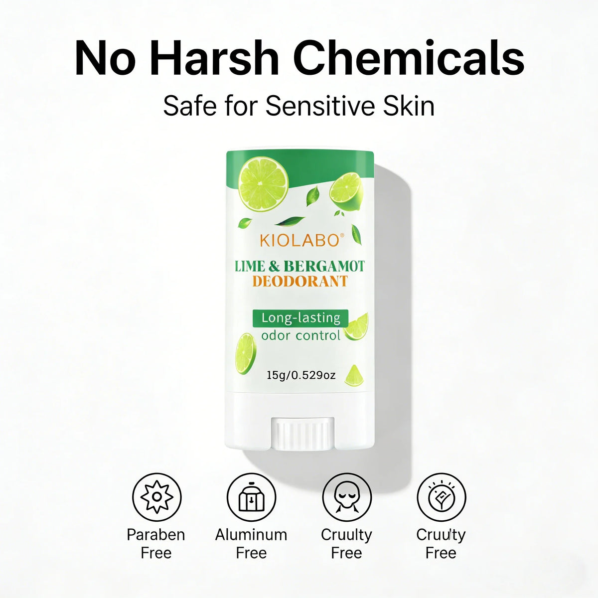 Hitworker Lime & Bergamot Natural Deodorant Stick - Unisex