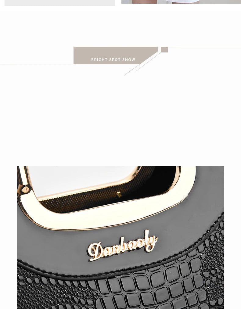 Stylish senior crocodile print women's handbag, temperament all large capacity single shoulder crossbody bag