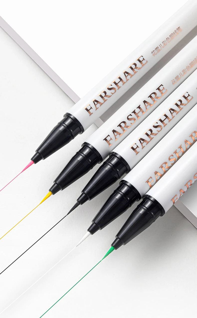 Ultra-thin Waterproof Eye Liner Matte Berry Red Liquid Eyeliner Black White Eyeliner Pen Easy To Color Colorful Lying Silkworm