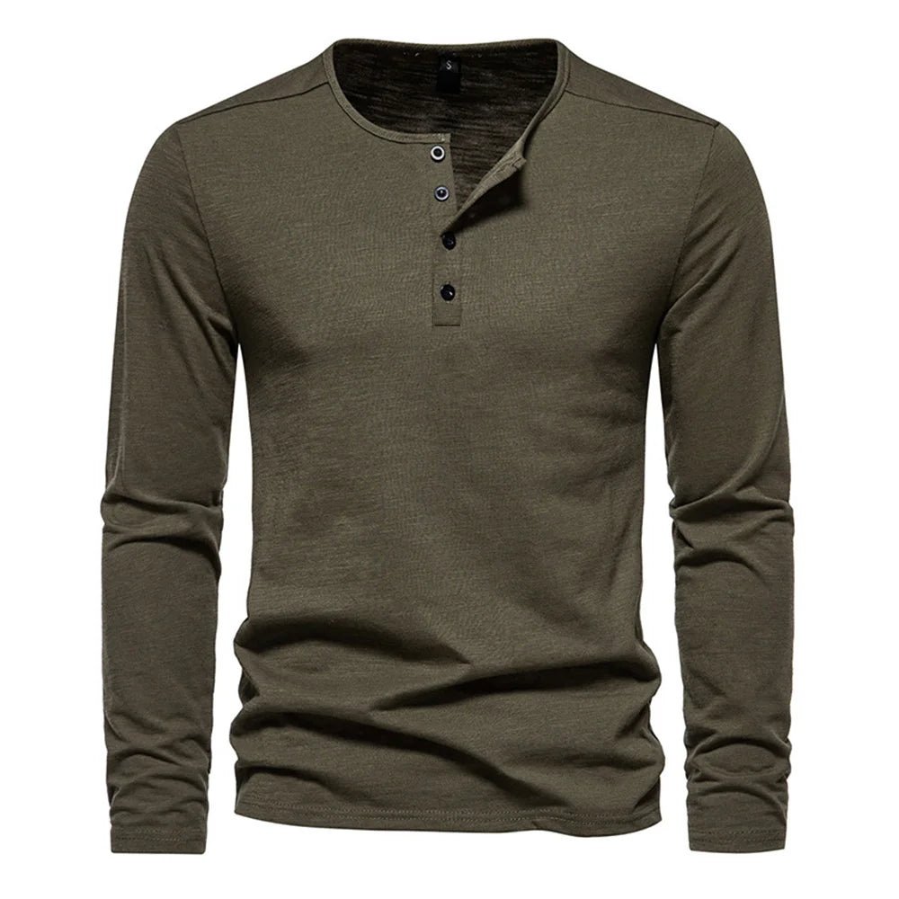 King Billion Men's Cotton Long Sleeve Shirt – Lightweight Slim Fit Casual Tee