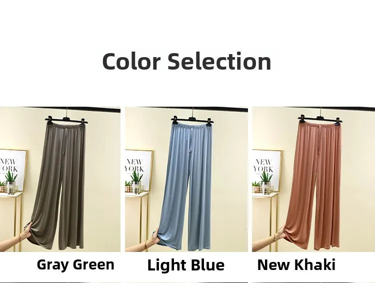 Women's Modal Wide-Leg High-Waisted Lounge Pants - Casual Summer