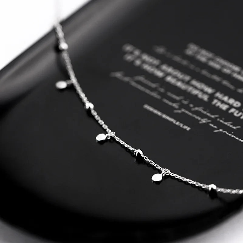 Silver Color Round Piece Tassel Choker Necklaces Niche Design Chains Ball Rock Lady Clavicle Chain Girl Jewelry