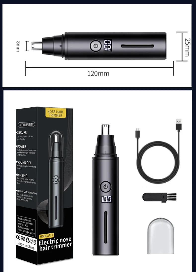 Mini Pocket Nose Hair Trimmer Painless Clipper Nose Ears Hair Eyebrow Waterproof Portable Trimmer For Men Women
