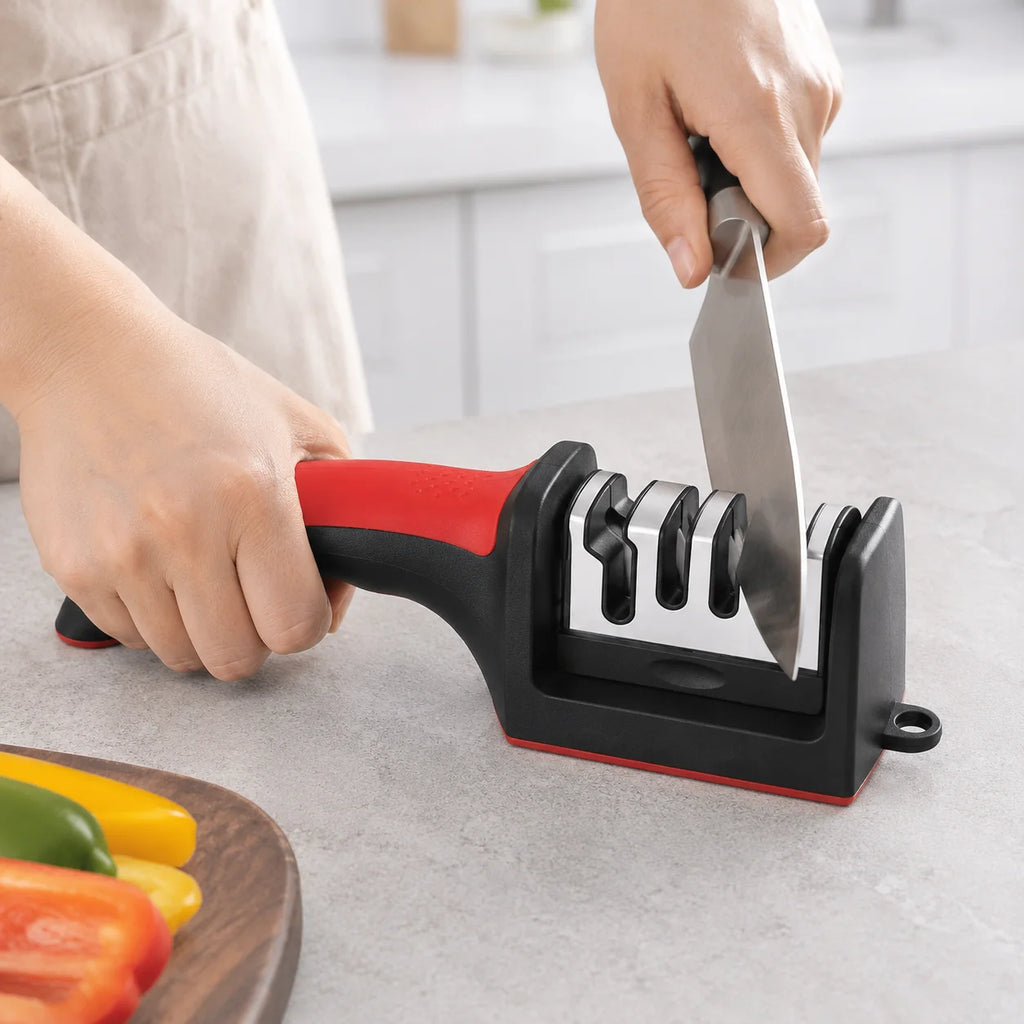 3-Stage Kitchen Knife Sharpener - Multi-Functional Sharpening Tool