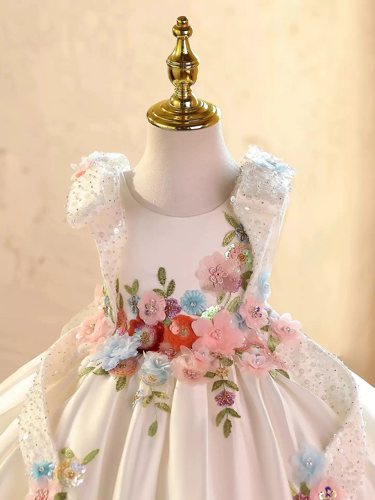Baby First Birthday Party Dress, High-End Evening Dress, Hand-Embroidered Custom Dress, Gorgeous Christmas Outfit for Baby Girl