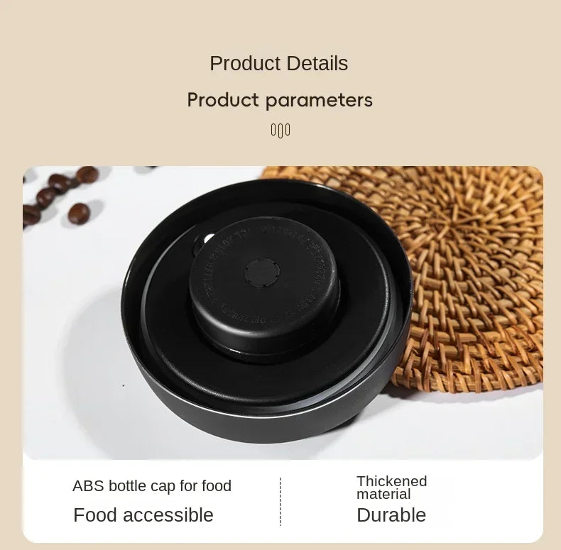 Multi Capacity Black Lid Coffee Pot Manual Vacuum Moisture-proof Storage Pot Kitchen Glass Teapot Coffee Bean Storage Sealed Jar