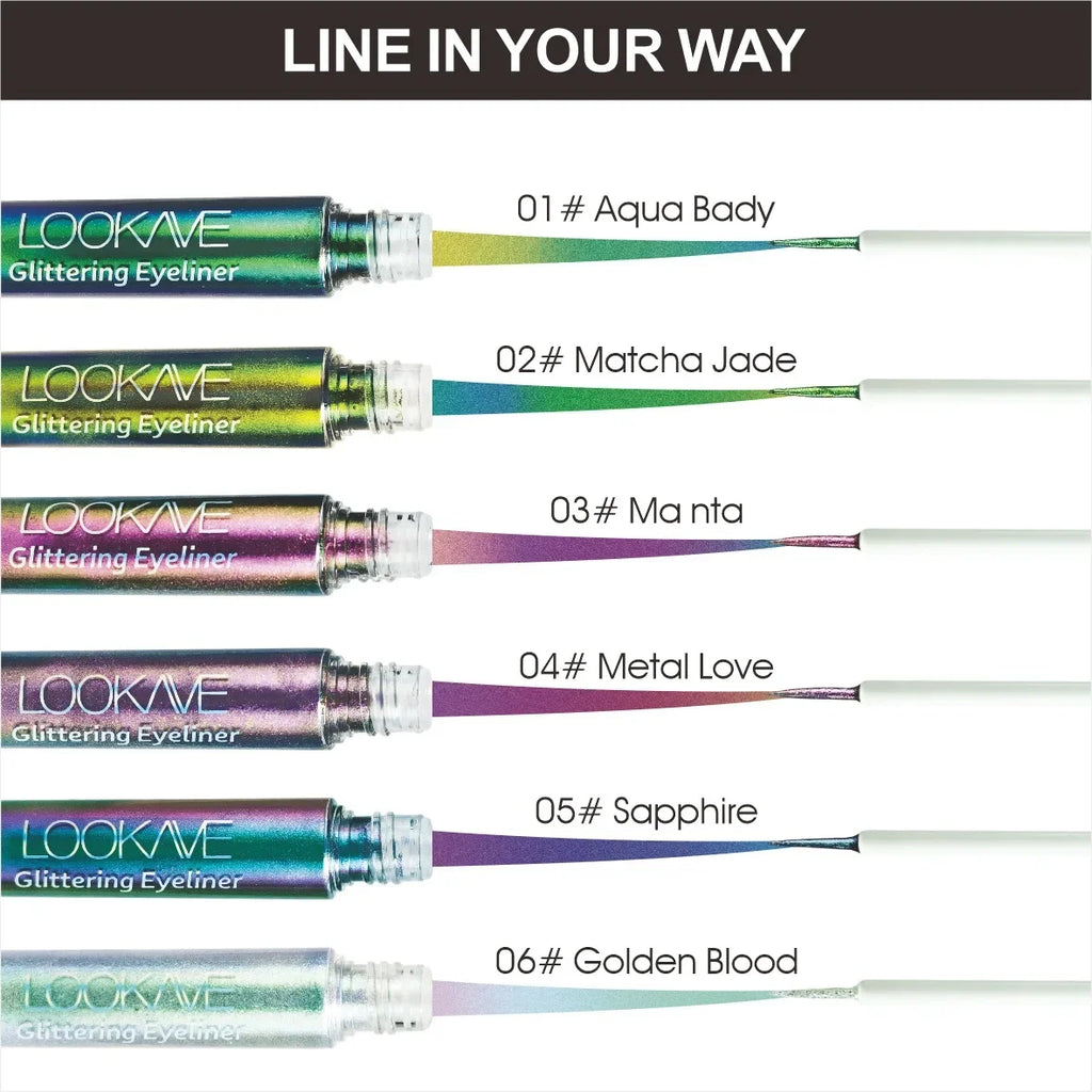 Shiny Chameleon Liquid Eyeliner Waterproof Glitter Long-lasting High Pigment Smudge-proof Pearlescent Eye Liner Makeup Cosmetic