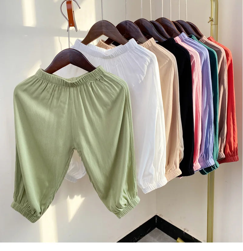 V-TREE Kids Ice Silk Bloomers - Unisex Mosquito-Proof Jogger Pants