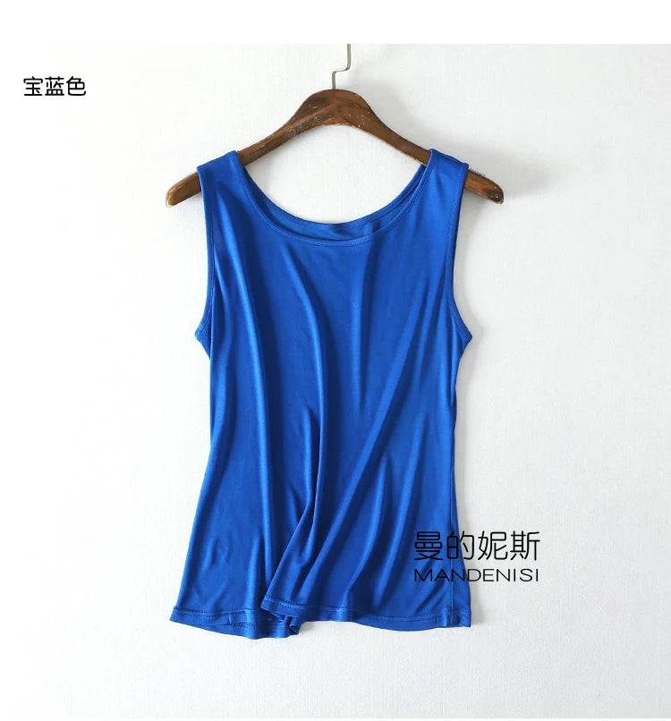 TAJIYANE 70% Mulberry Silk Tank Tops for Woman Elegant Sleeveless Summer Tops 2025 Solid Color Silk Vest Ladies Clothes кроп топ
