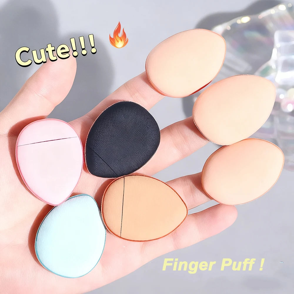 1/6/10Pcs Mini Finger Puff Foundation Small Air Cushion Powder Sponge Face Concealer BB Cream Cosmetic Applicator Makeup Tools