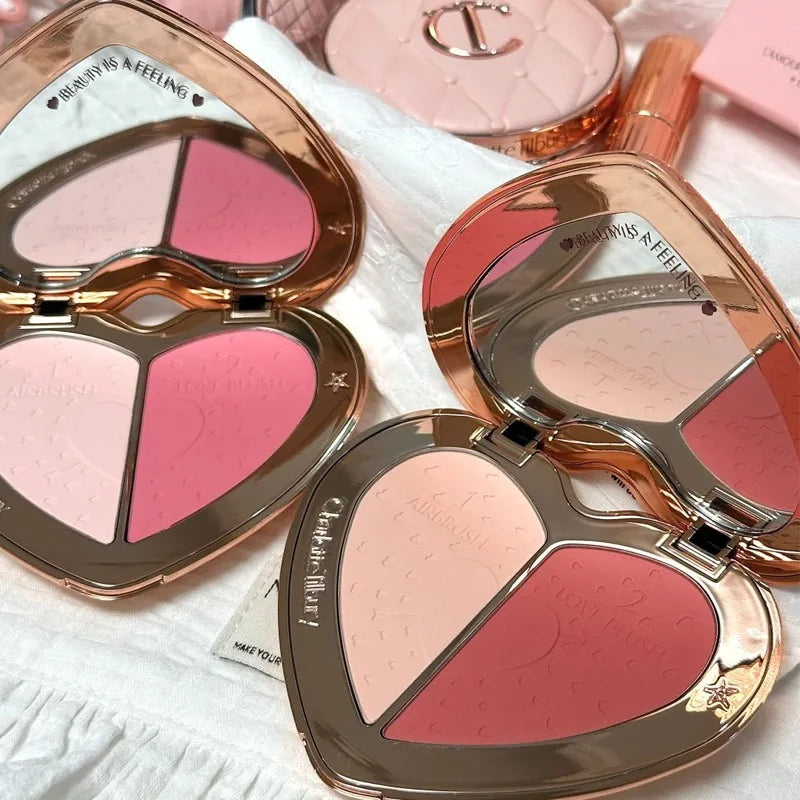 Charlotte Tilbury PILLOW TALK Series Soft Heart Double Color Powder Blusher Color Plate Hot Color Code First Love Sex on Fire