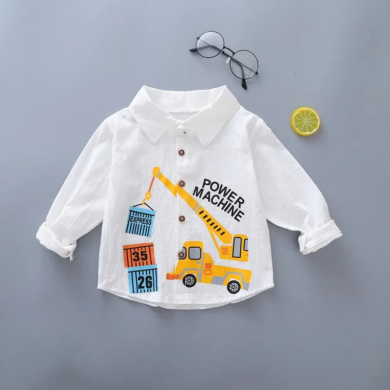 Ienens Kids Plaid Long Sleeve Shirt - Cotton Blend, Unisex
