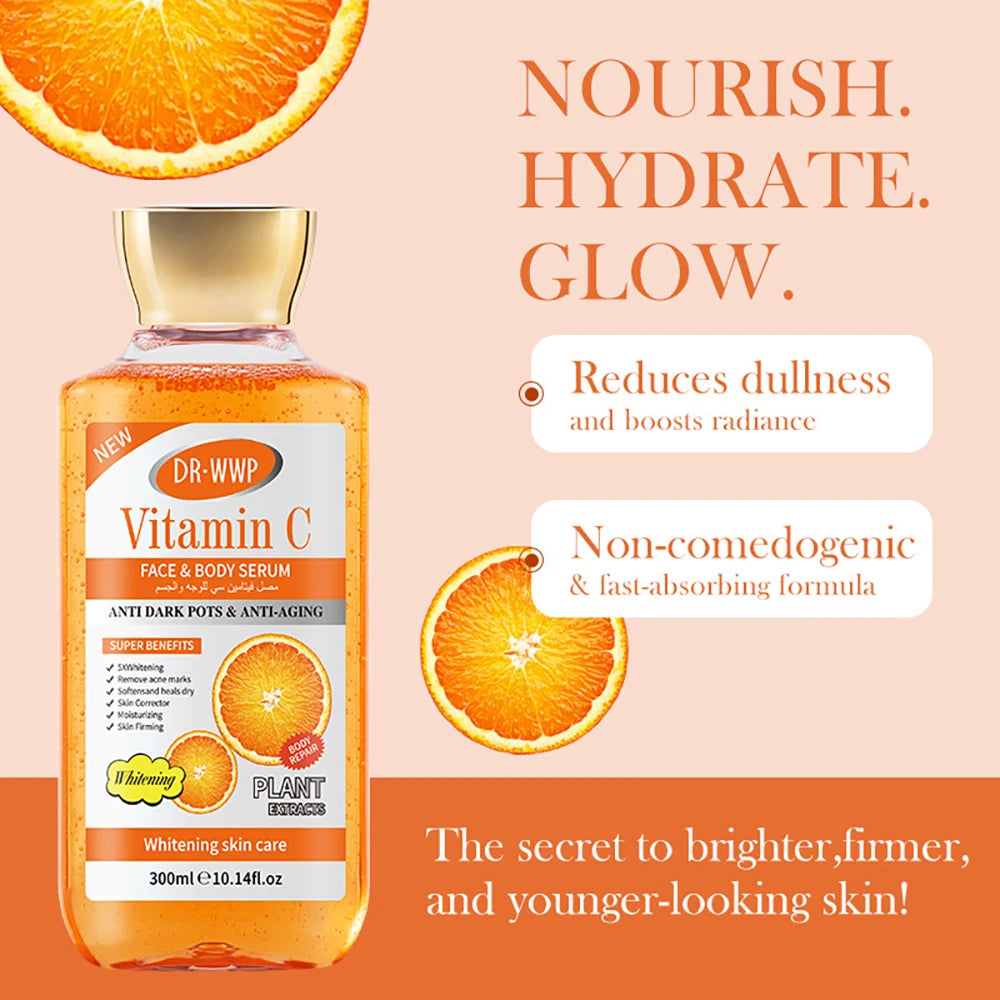 Vitamin C AHA Essence Original liquid Kojic Acid Face Serum Arbutin Brightn Moisturizing Turmeric Repair Lifting Skin Care 350ml